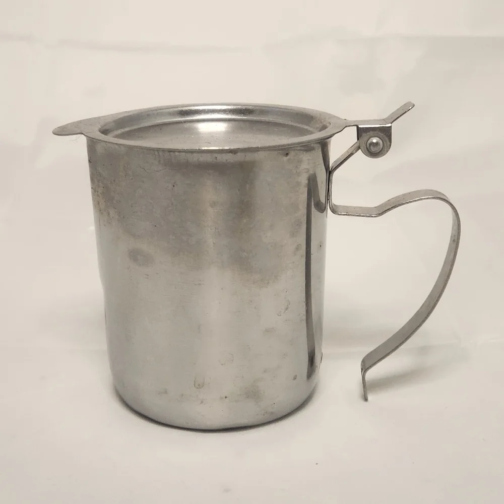 3 1/2” Vintage Stainless Steel Creamer/Syrup Pitcher - Picture 3 of 10